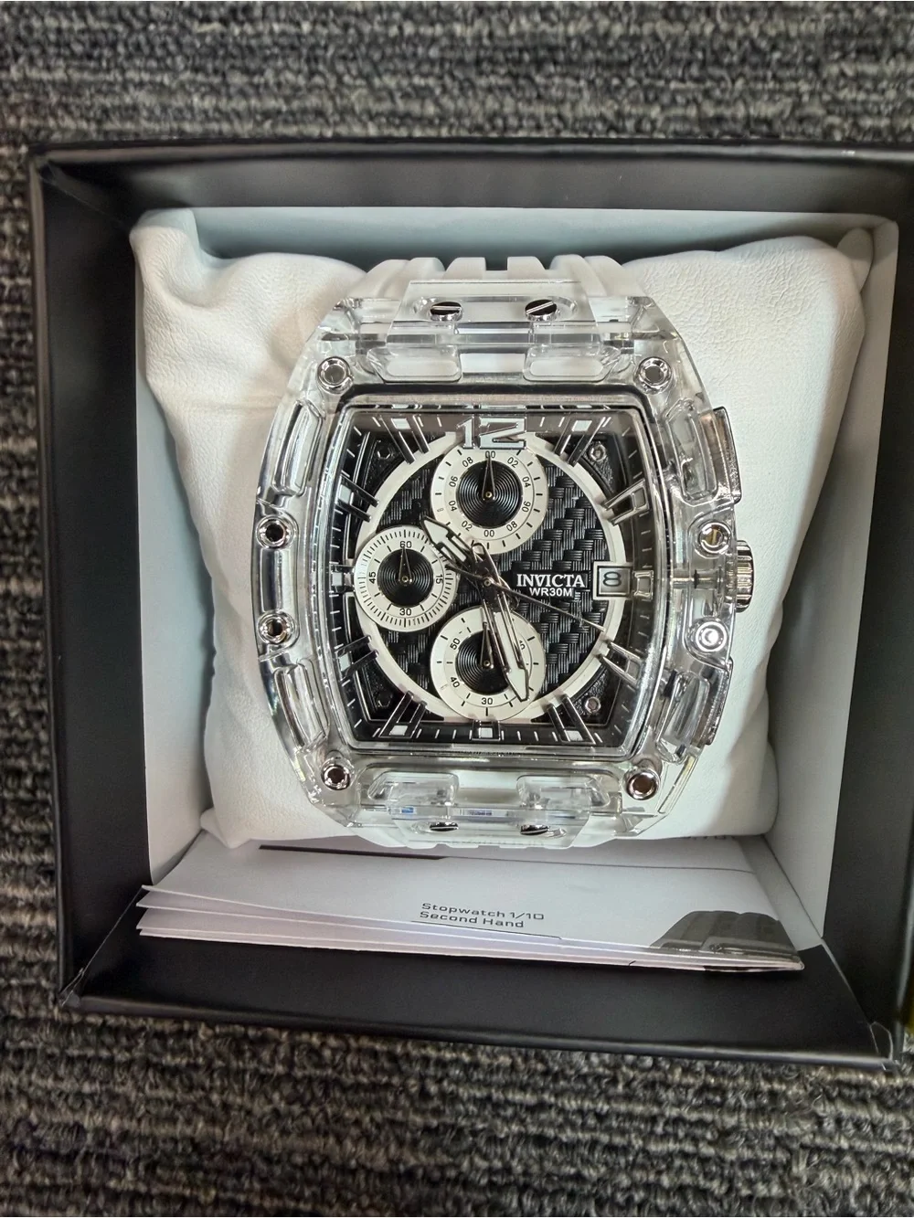 Invicta S1 Rally White Carbon Fiber Men’s  42mm Quartz Movement Watch New
